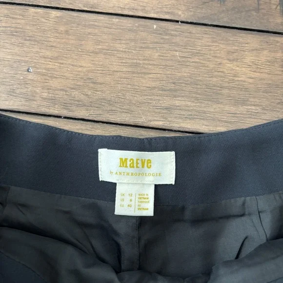 NWT Anthropologie Maeve Preppy Tailored Faux Wrap Skort Black Size 8 Academia - Picture 5 of 12